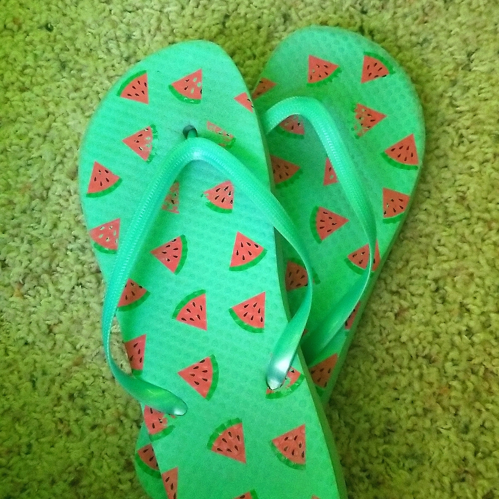 Watermelon size 7 flip flops
